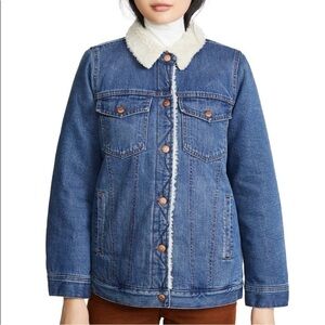 Altered! NWT. Madewell Oversized 3X Denim Jacket in Donaway Wash: Sherpa Edition